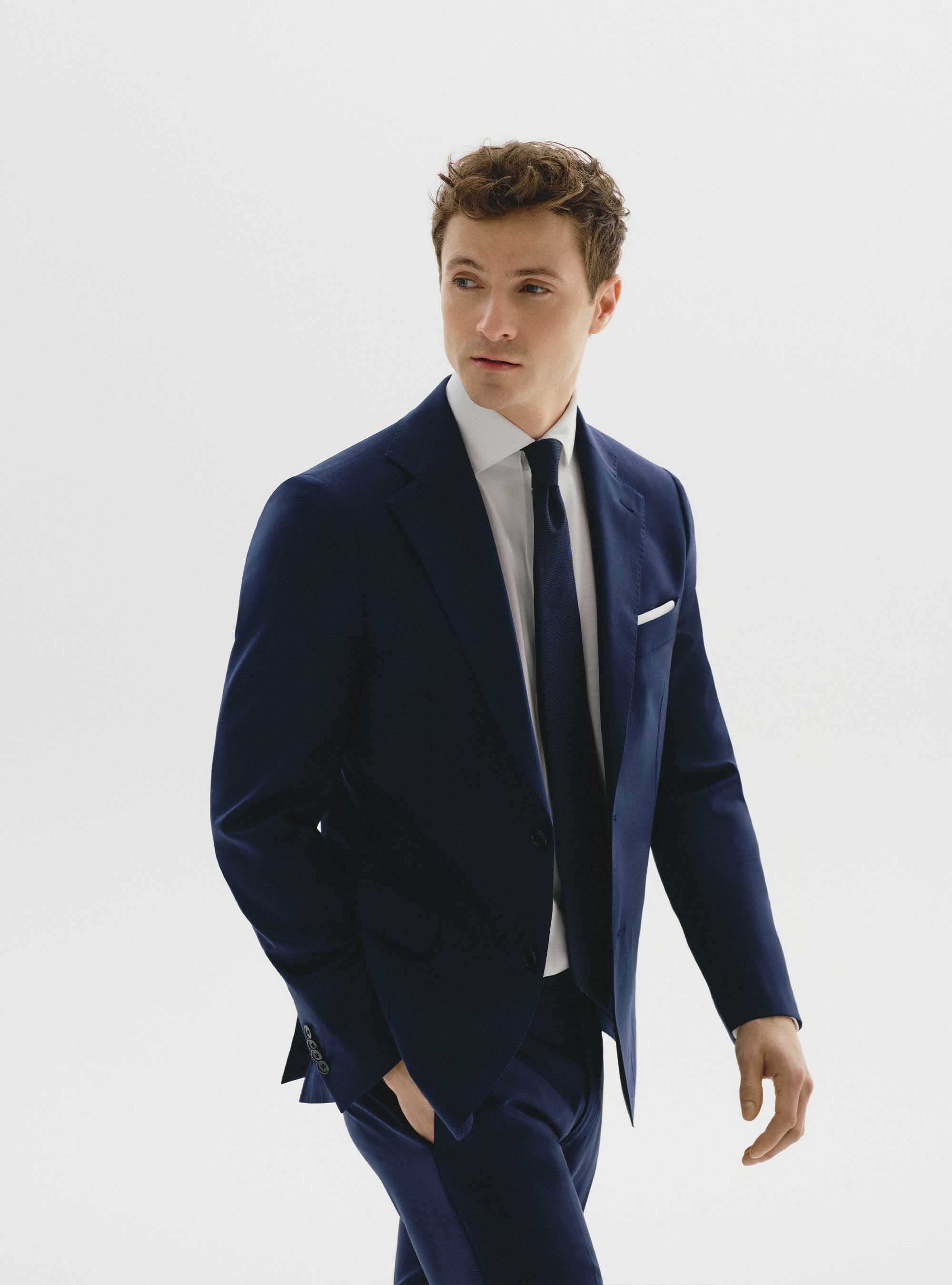 Blue suit in pure wool by Vitale Barberis Canonico, 